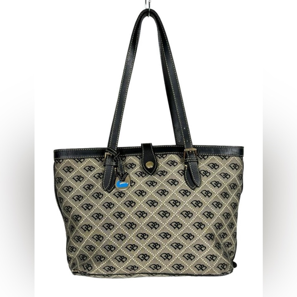 Dooney & Bourke Snap Together Bag Gray Monogram Shoulder Purse Handbag